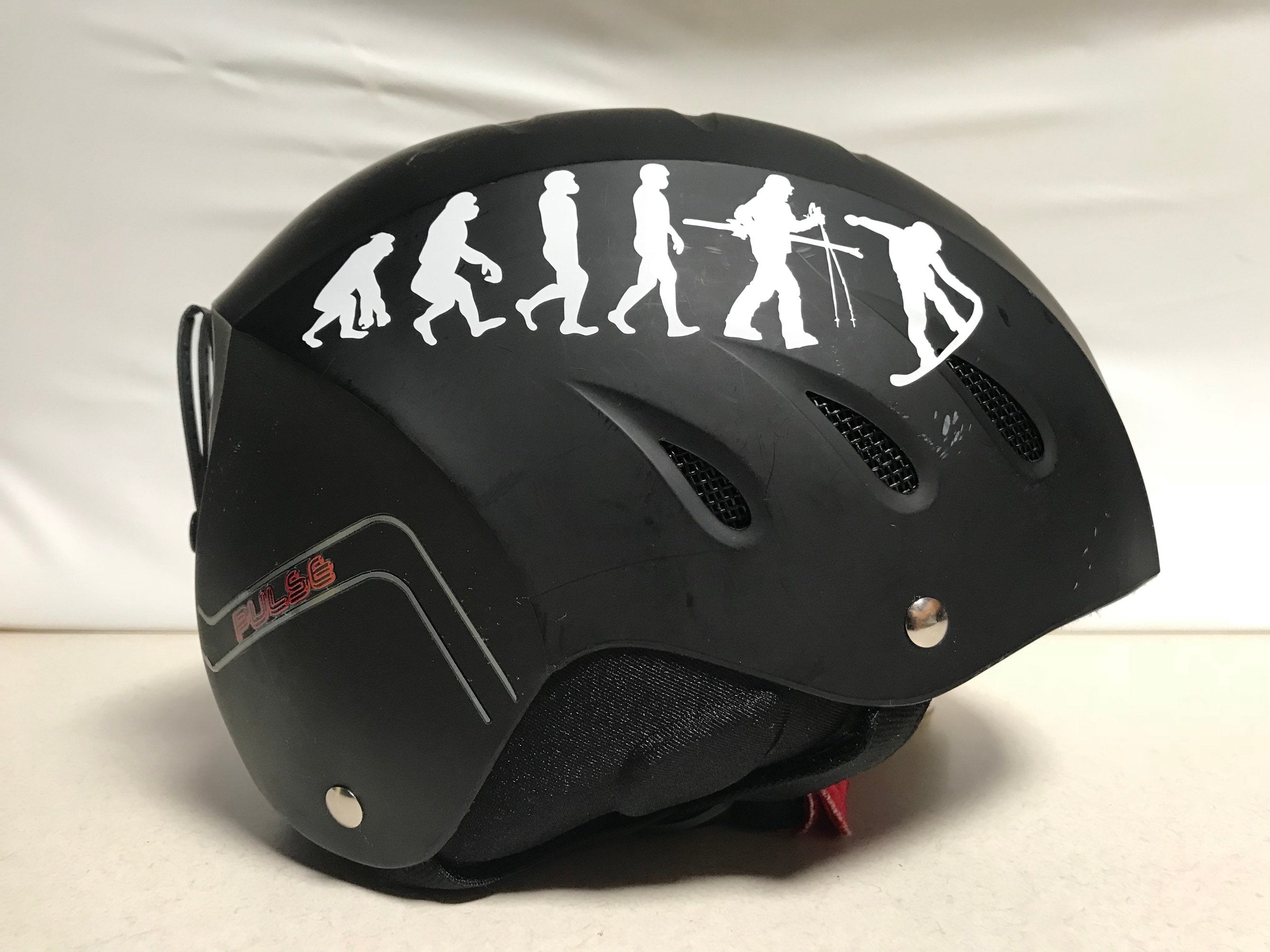 White Snowboarding evolution sticker